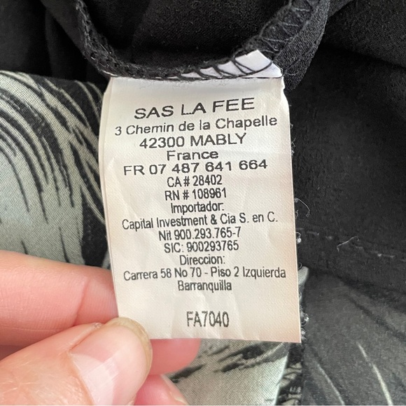 La Fée Maraboutée Black & White Feather Print Double Split Maxi Dress - Sz Eu 40 - Picture 9 of 16